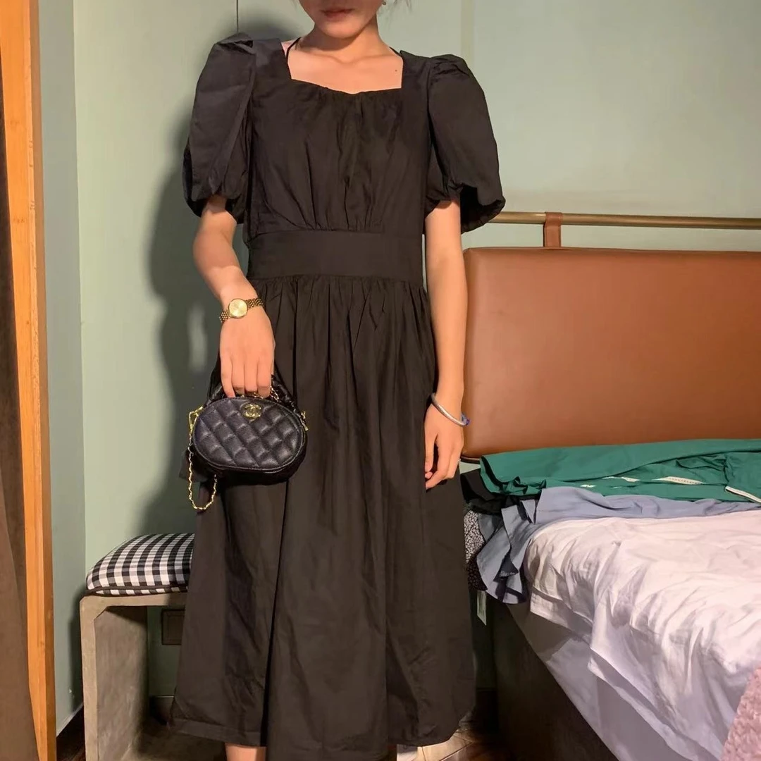 显瘦花苞袖定制长裙