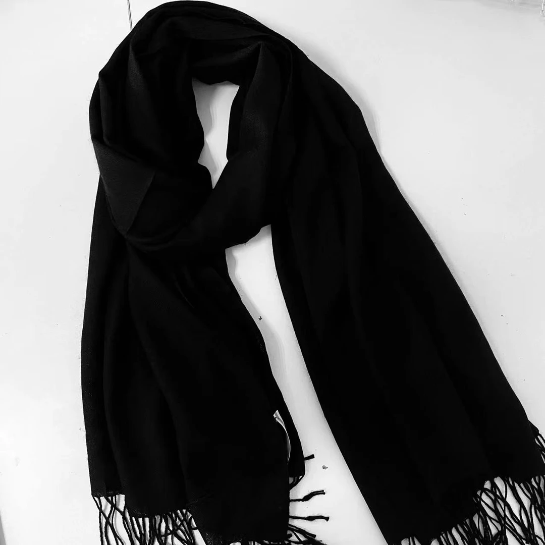 60支超软糯羊绒素色围巾