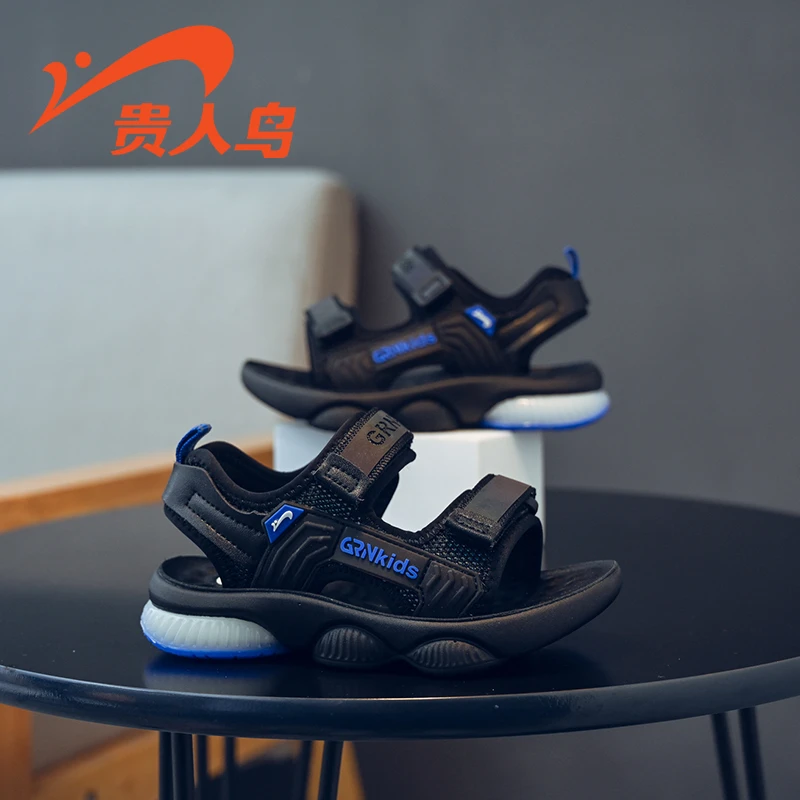 贵人鸟男童凉鞋透气6-12岁潮款软底防滑沙滩鞋男孩中女童夏季鞋子
