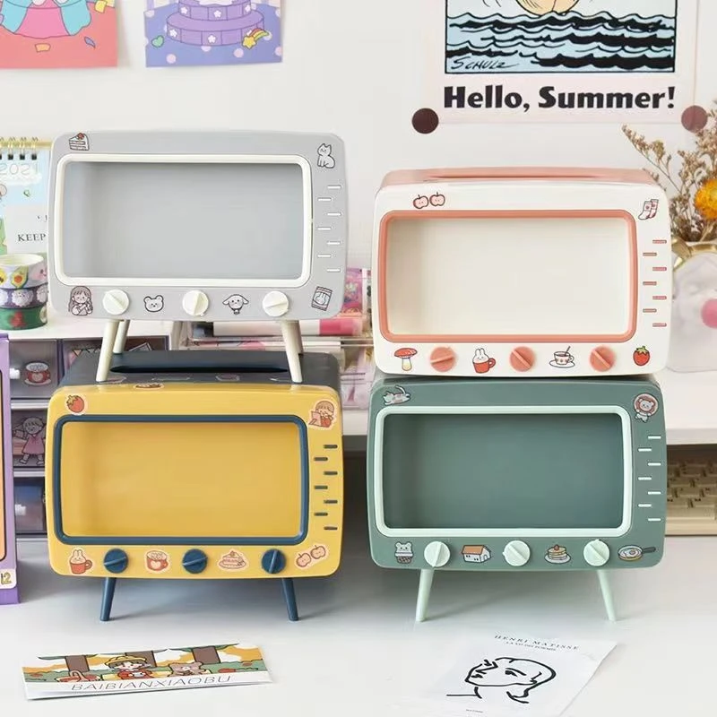 【和睦新疆包邮】卡通纸巾收纳盒电视机简约可爱抽纸盒