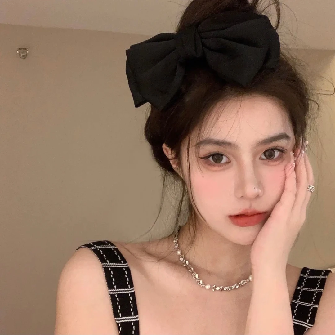 晚宴蝴蝶结发夹后脑勺顶夹发卡子马尾夹时尚简ins