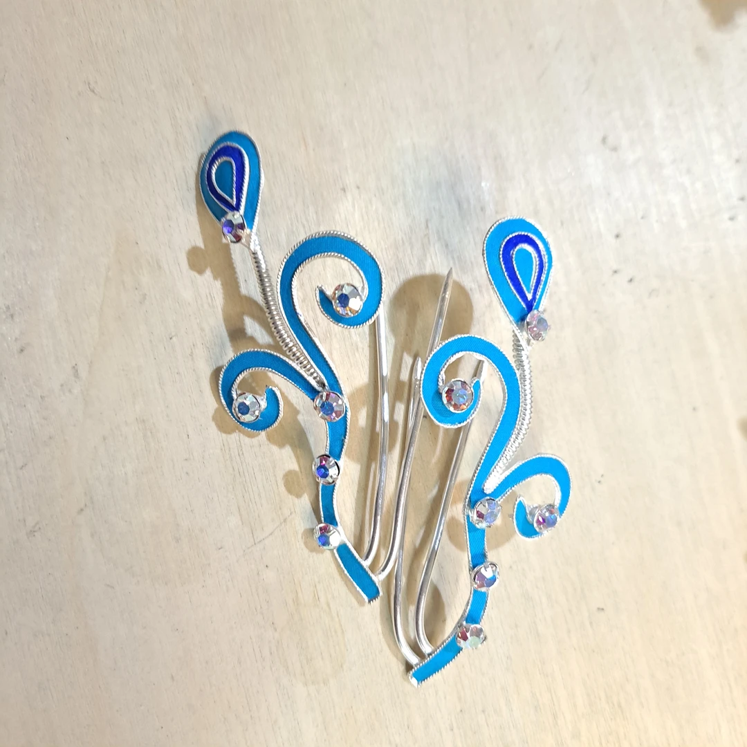 戏曲点绸头饰弹簧小草花一对