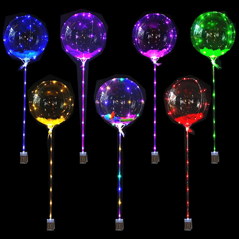 带杆彩灯波波球生日装饰婚礼婚房布置公园摆摊夜市地推单色手持