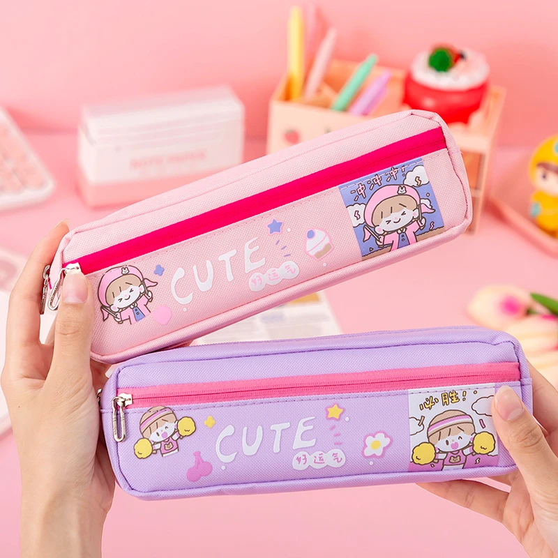 卡通可爱小学生笔袋ins高颜值铅笔盒小众简约文具盒女孩笔盒