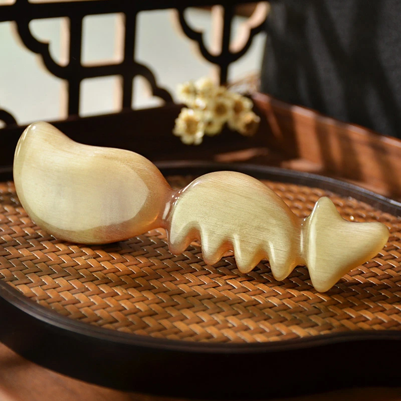 角缘正品天然羊角梳脸刮刷头疼脱发头部头皮脑部牛角按摩经络梳子