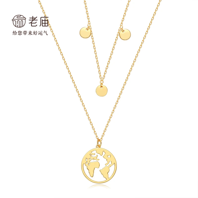 坠链均925银 【老庙专卖店】老庙银饰叠链地图时尚百搭小众气质