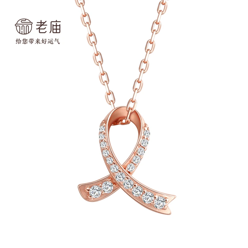 坠链均925银合成锆石 【老庙专卖店】老庙S925银蝴蝶结百搭套链