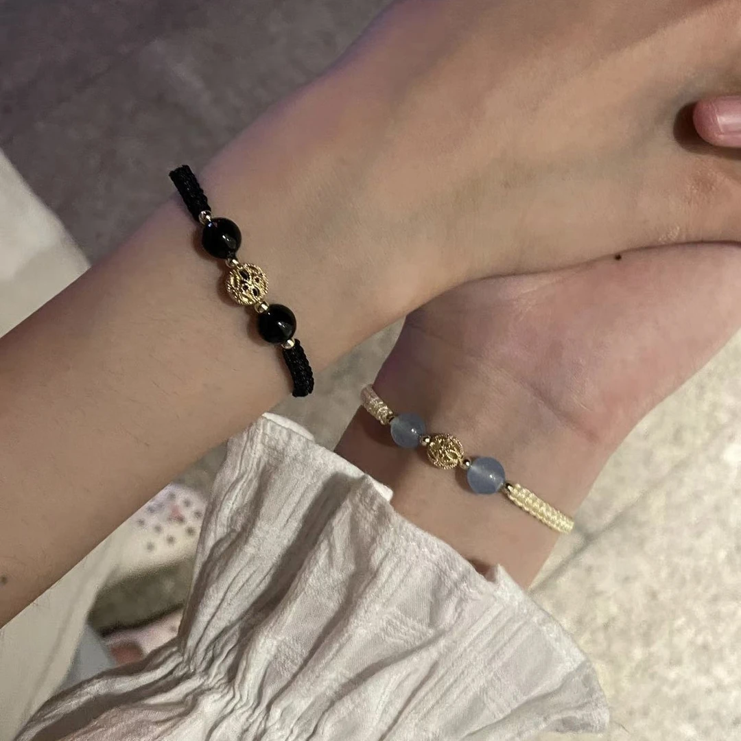 【西西】海蓝黑牵手相吸编织手链