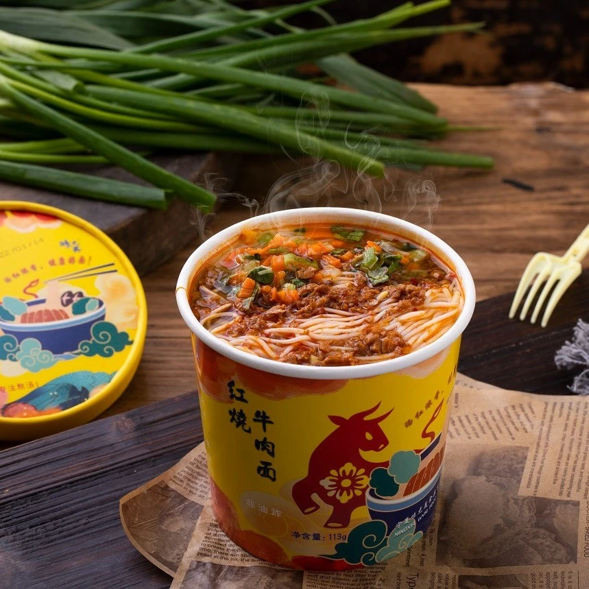 味尤美桶装红烧牛肉面速食面113g*6桶/箱新鲜营养高蛋白油炸常温