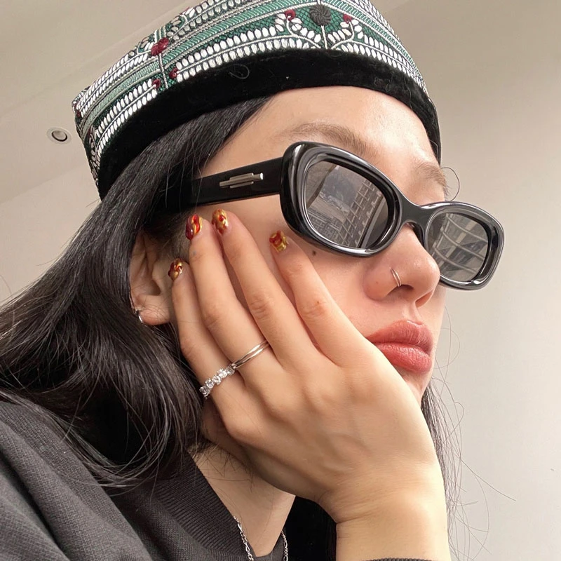 美式复古小框方形墨镜女2025年新款潮小脸高级感ins太阳眼镜嘻哈