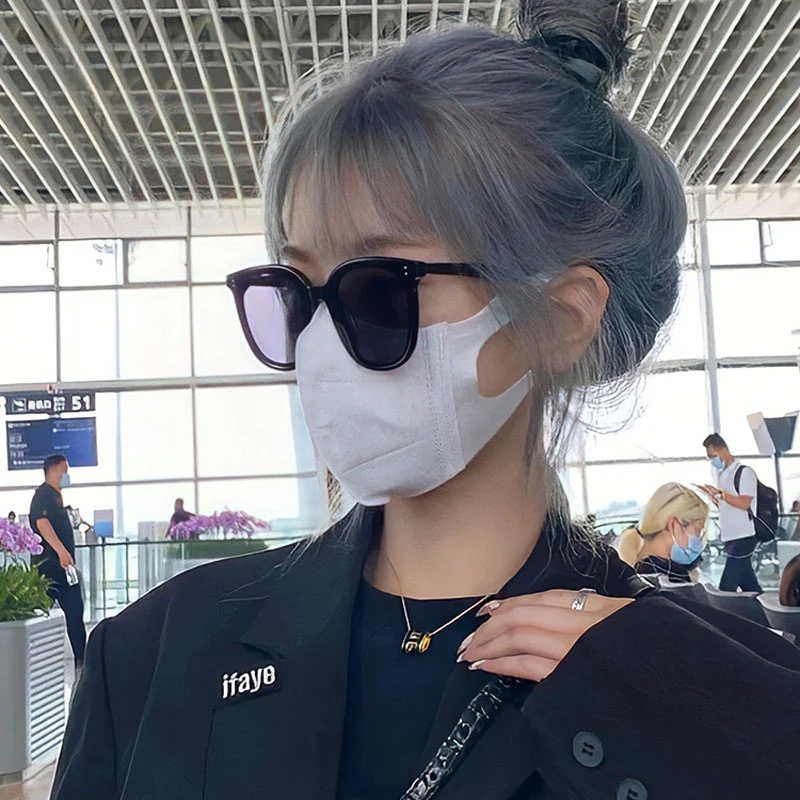 大框圆形素颜墨镜女高级感ins夏季防晒防紫外线大脸显瘦太阳眼镜