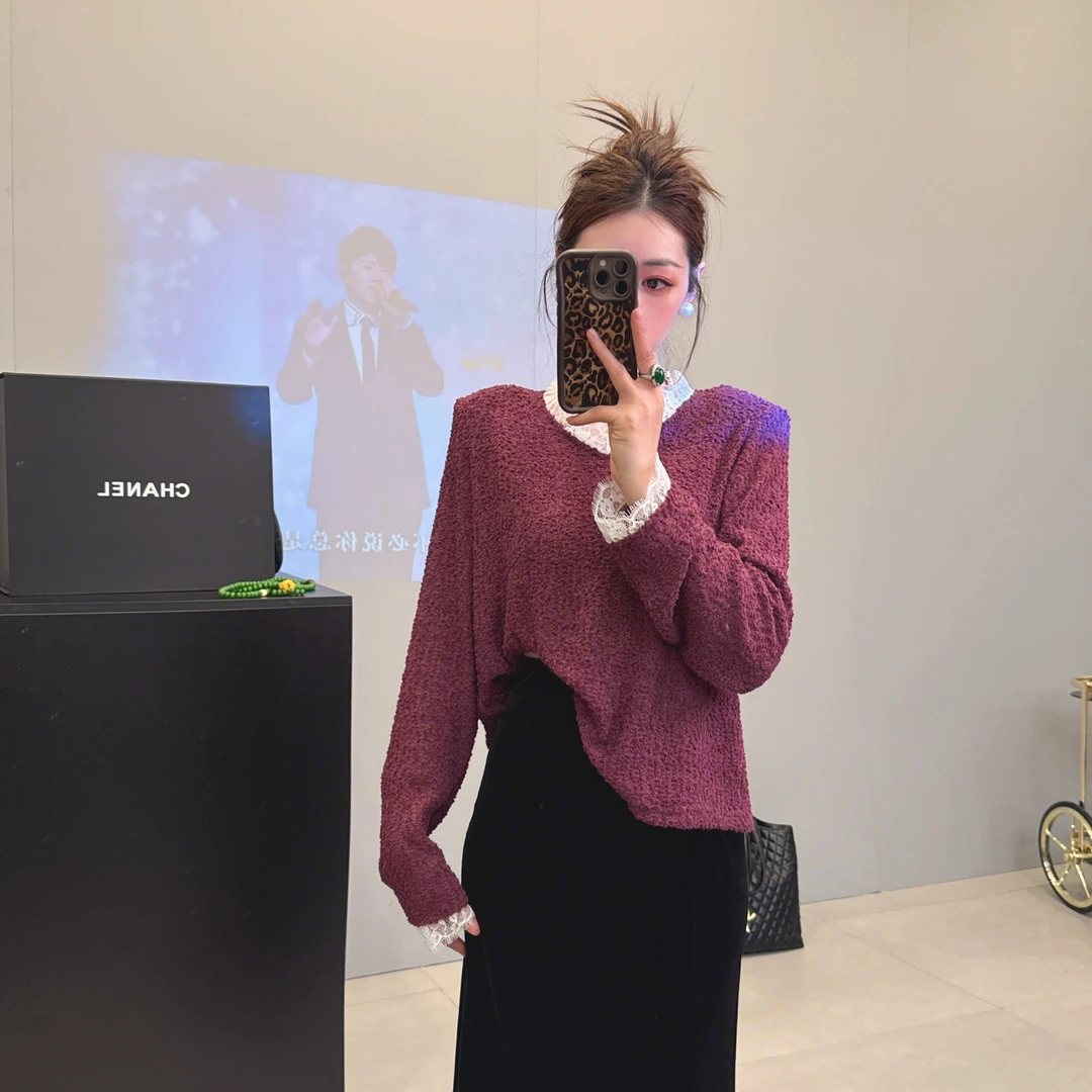 韩版东大门圆领毛球时尚百搭轻奢打底
