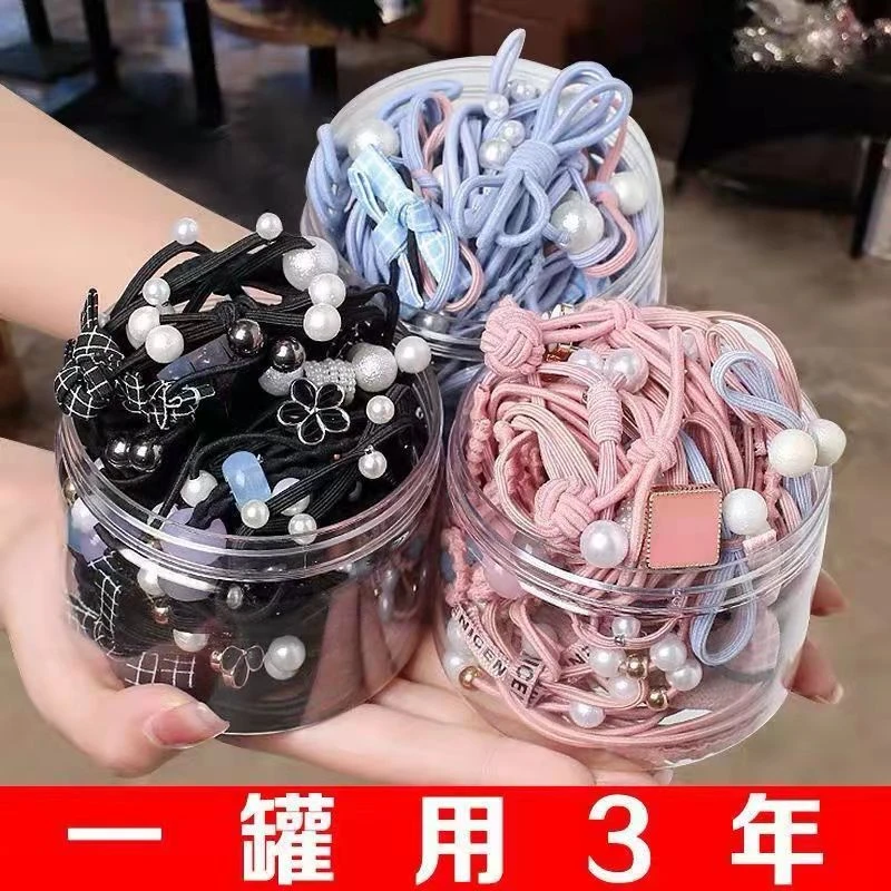 【28根罐装】韩版简约头绳森女系橡皮筋扎头发成人耐用马尾发绳