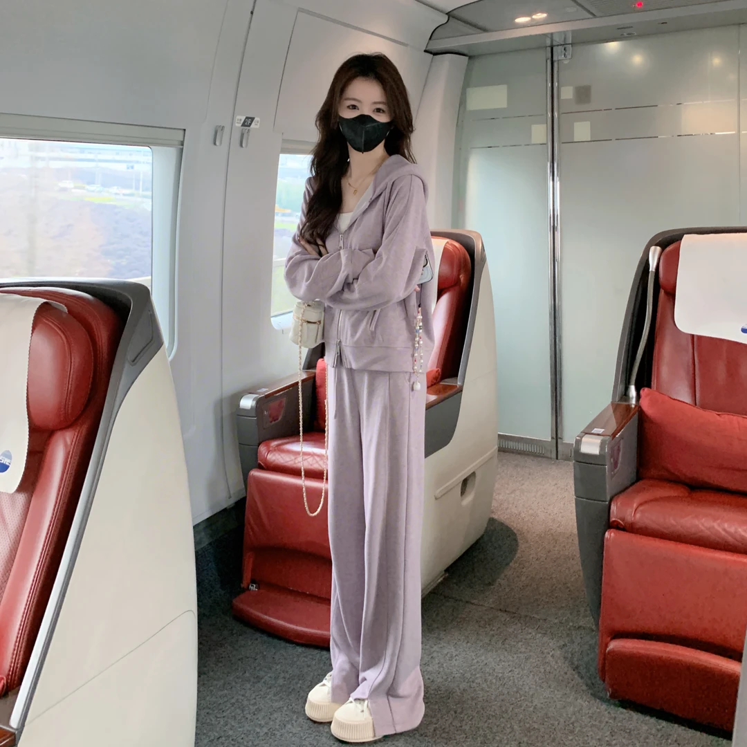 MDNW/美搭女王【天然氧吧】设计师双拉链连帽卫衣+休闲裤时尚TZ1655