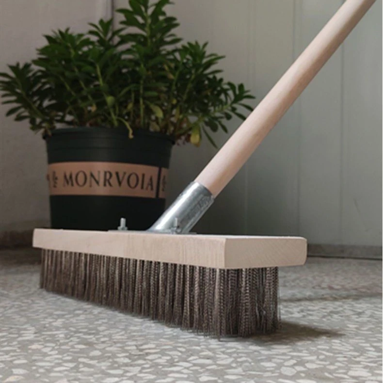 不锈钢刷子长柄钢丝刷洗地地板刷长柄地板硬毛刷子铁刷青苔