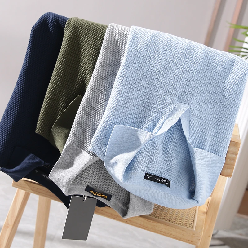 复古高阶！3D菠萝针织！男士翻领短袖T恤透气