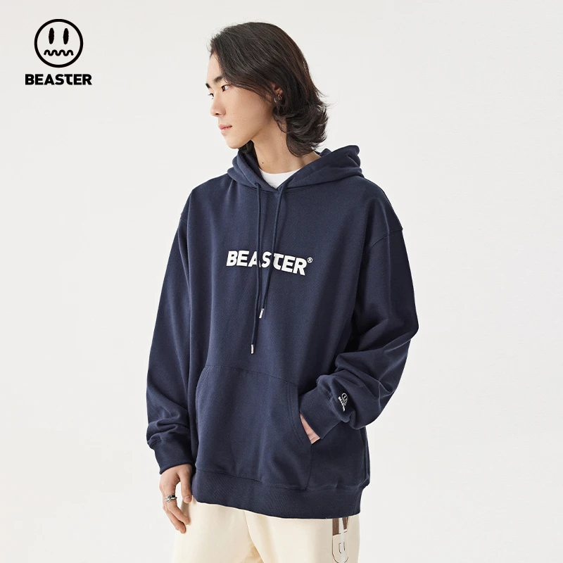 【简约字母系列】BEASTER小恶魔鬼脸纯色连帽卫衣运动B21508B017