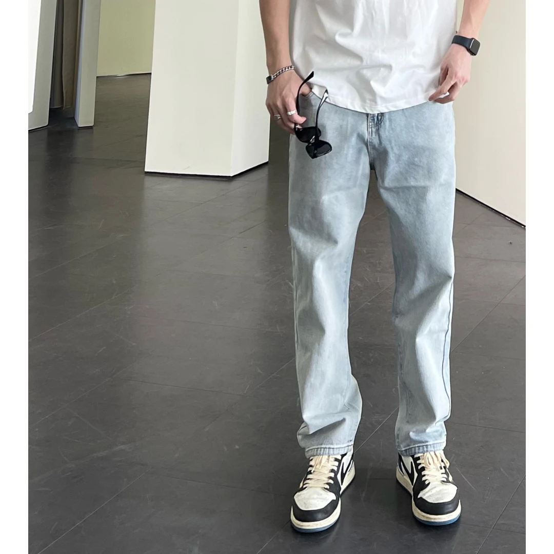 【年末专场专属】秋冬爆款显高纯色直筒百搭男士牛仔裤潮流简约休闲