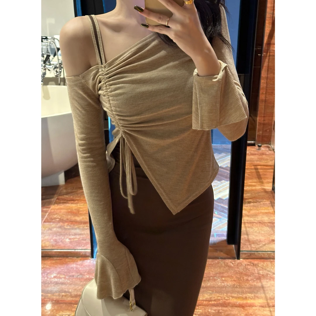 JIJINQI显瘦气质设计感上衣秋季新款时尚不规则上衣 JC06SZXL098