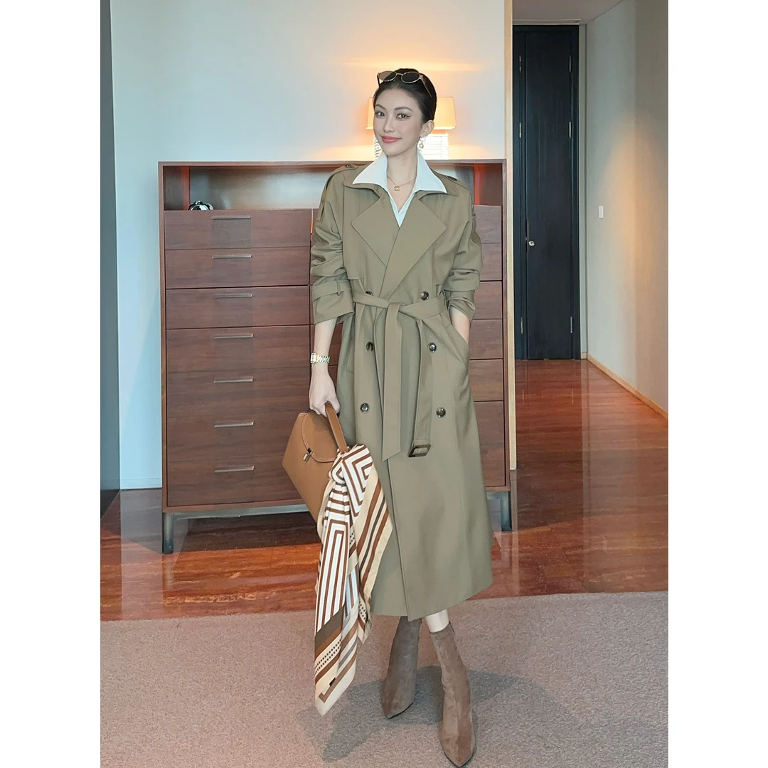 JIJINQI气质时尚中长款风衣2024秋季新款百搭外套女 JC07WZPT288