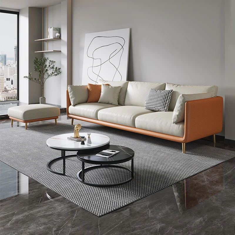 北欧布艺沙发简约现代客厅小户型三四人位科技布免洗轻奢沙发组合