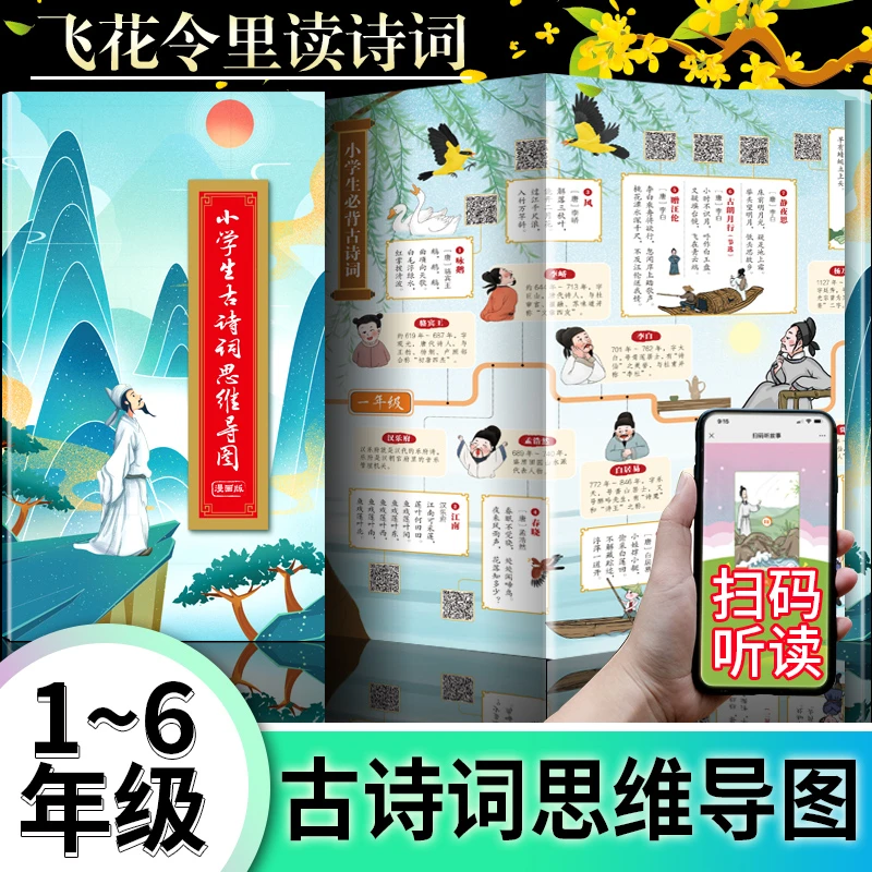 【大麦优品】古诗词思维导图 漫画版 适合6-14岁 KBCT