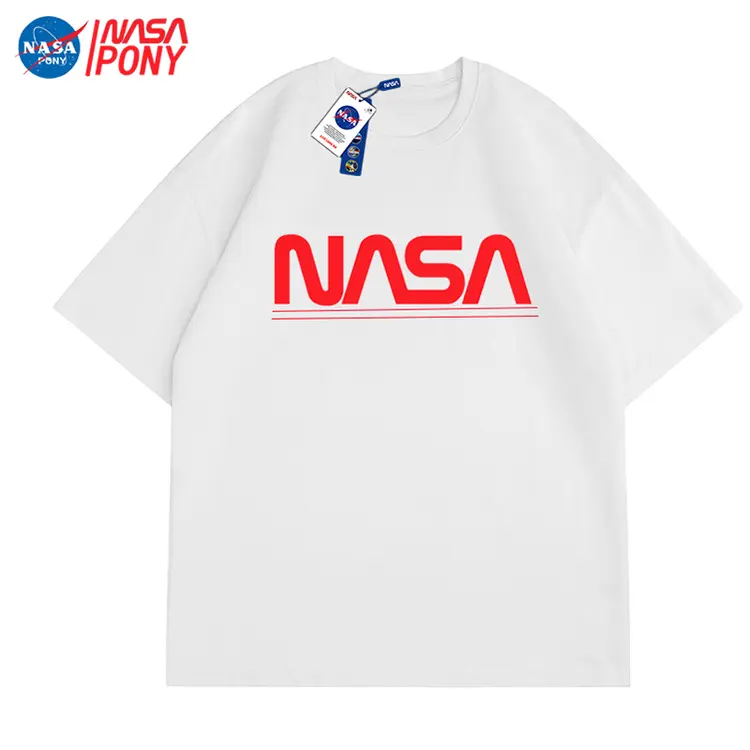 【阿狗潮品】NASA线下联名夏季情侣重磅宽松落肩圆领短袖T恤