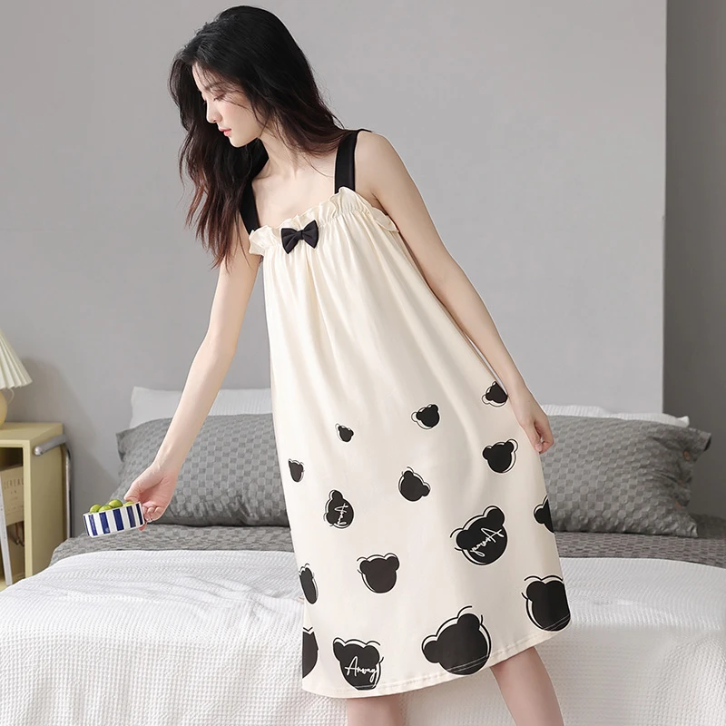 睡裙夏季纯棉吊带性感可爱薄款女士新款全棉夏天大码睡衣家居服