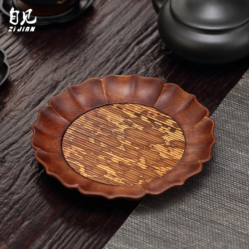 湘妃竹壶承茶承茶托垫日式功夫茶具紫砂壶高档储水茶壶垫茶垫壶托