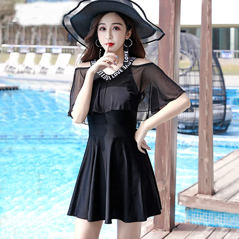 游泳衣女显瘦遮肚2022新款分体保守小胸聚拢大码网红款性感泳装夏