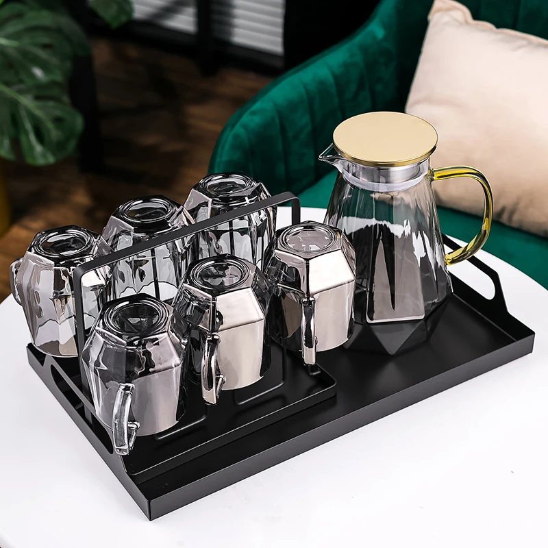 轻奢高颜值玻璃杯耐热家用高档客厅待客茶杯网红喝水杯子冷水壶