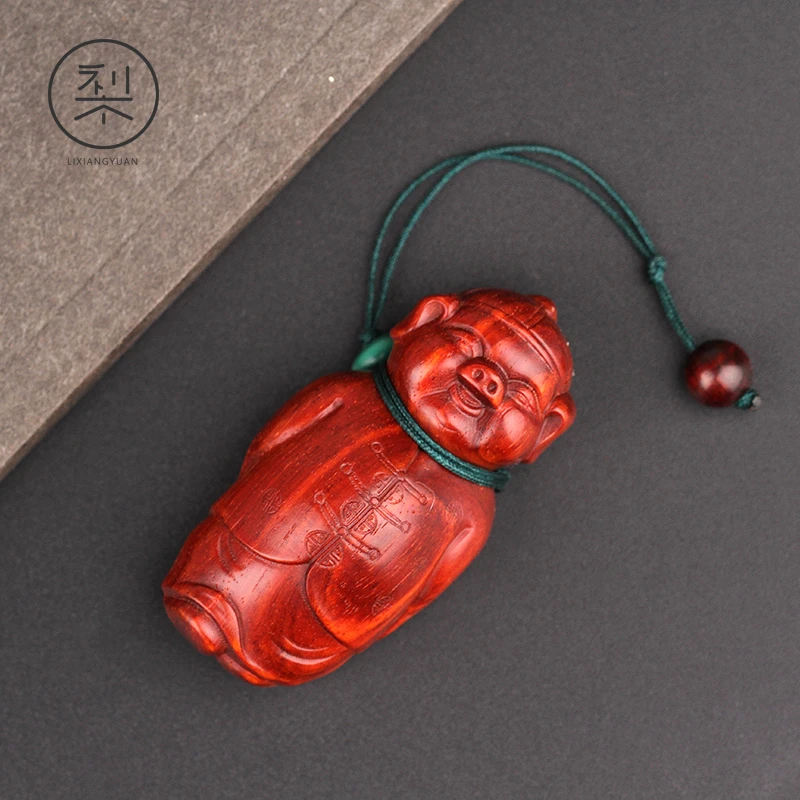 梨香院 小猪财主手把件 印度小叶紫檀木招财文玩手玩把件把玩物件