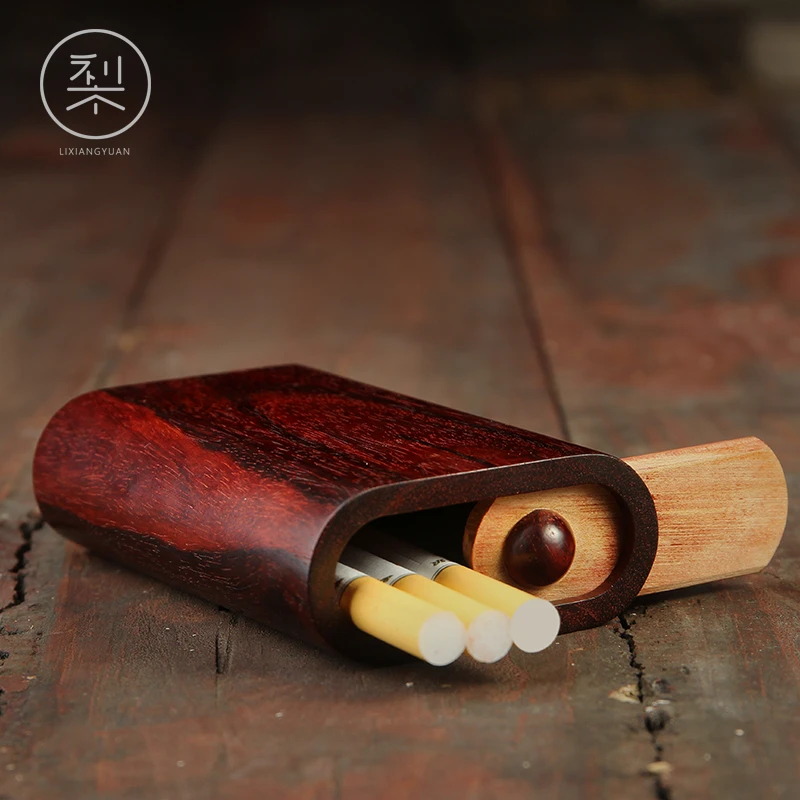 梨香院 印度小叶紫檀木烟盒 男士 十支10支装 红木 木质 高档定制