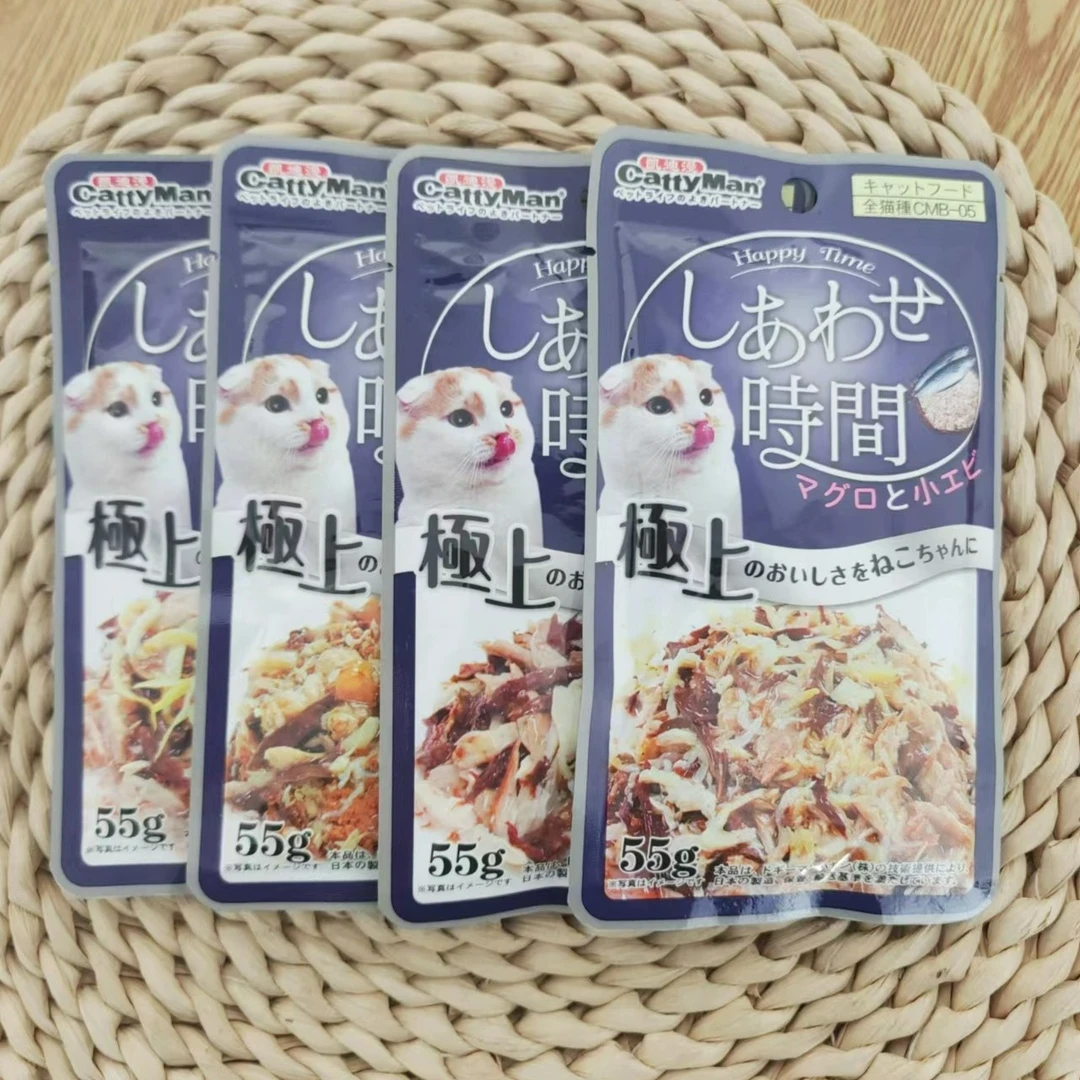 多格漫猫湿粮包55g猫咪薄荷猫零食化毛鸡肉猫草棒增肥冻干猫零食