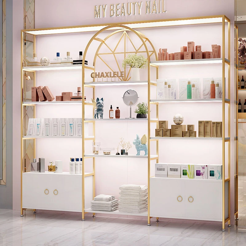 【可定制】化妆品展示架美容院产品置物架美甲店商品展示柜陈列架