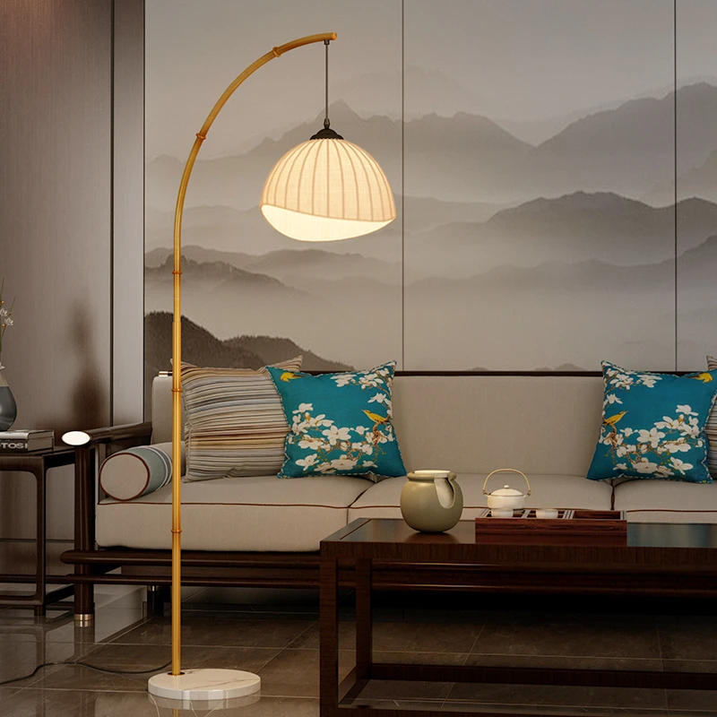 【君酷灯饰】日式侘寂风民宿竹艺茶室新中式禅意立式落地灯客厅