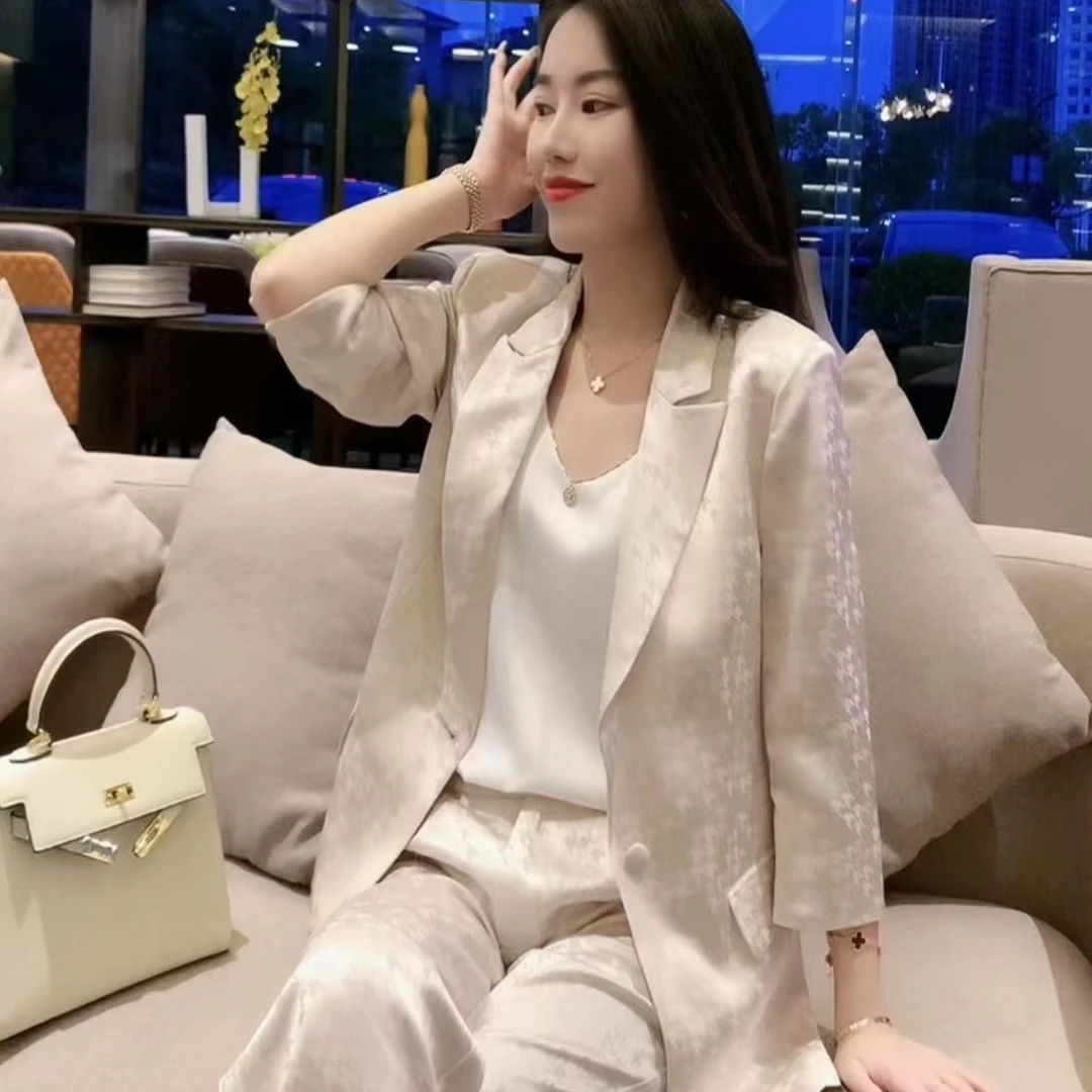 【汤小姐高定】#0545提花西装时尚西服轻奢高级气质西装套装外套