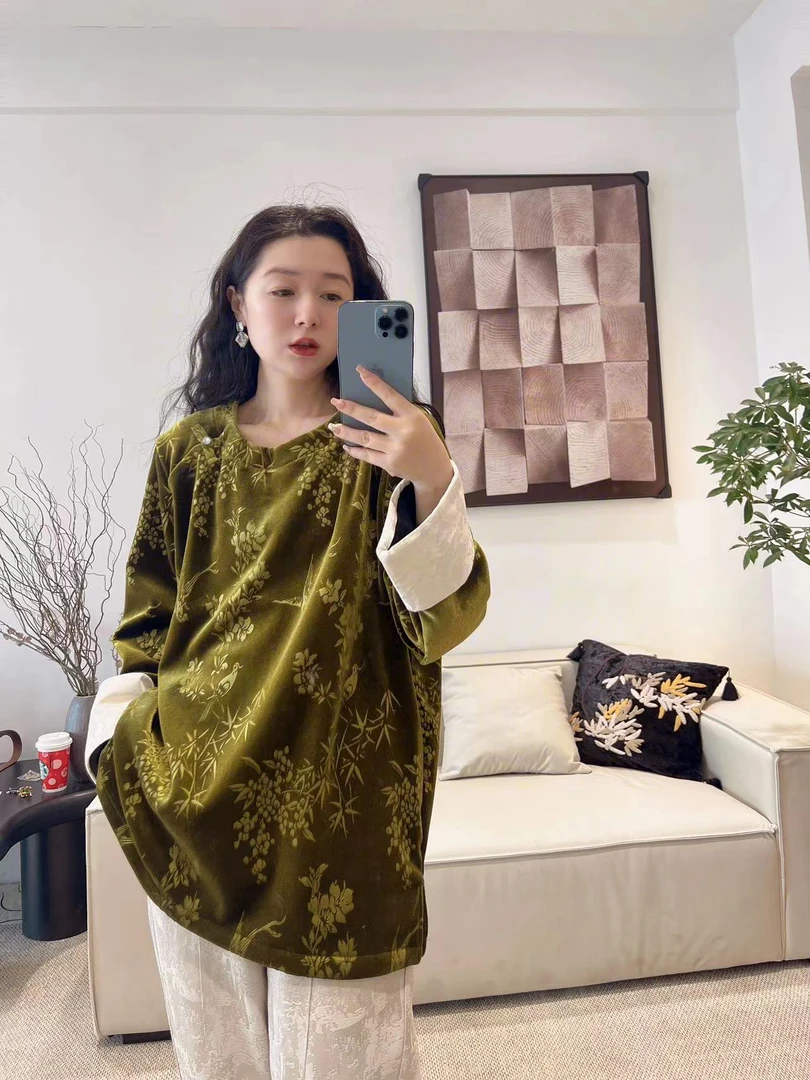 加莉新中式【花香袭人暖】加绒款冬日上衣 分码