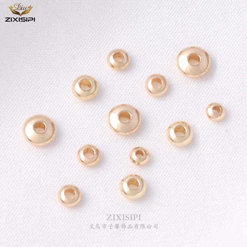 ZIXISIPI金色铜材质手工配件飞碟珠隔珠DIY手链算盘/M0096
