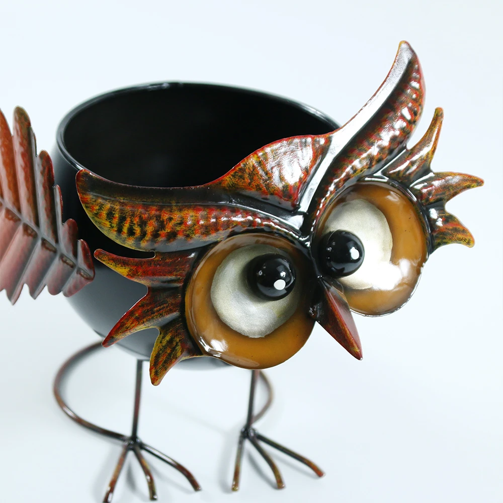 猫头鹰造型花盆多肉植物花盆家居摆件创意装饰工艺品水果盘收纳桶