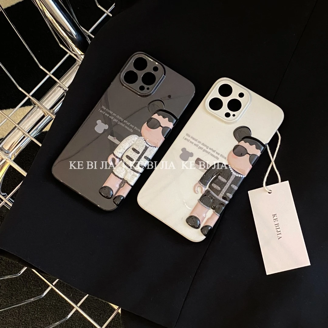【苹果】潮牌暴力熊情侣款3D立体防摔手机壳 i适用于iPhone14/15/13