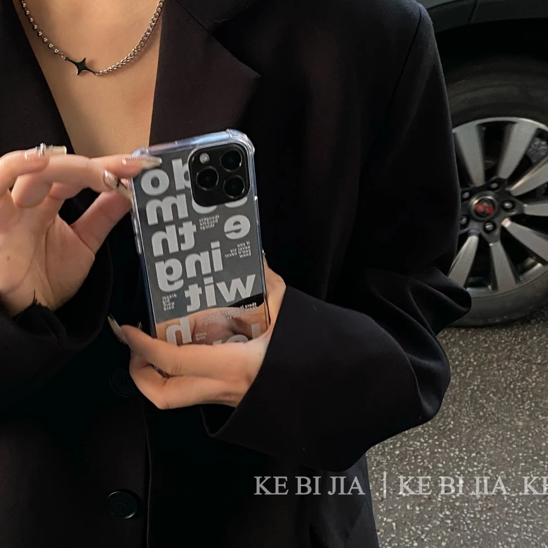 苹果系列 高级感ins风字母镜面款iPhone13promax/12/11防摔手机壳