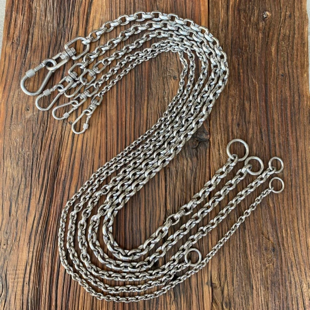 狗狗圆面精品牵引链4-5-6-7-8MM线径小中型犬栓狗链304钢防咬遛狗