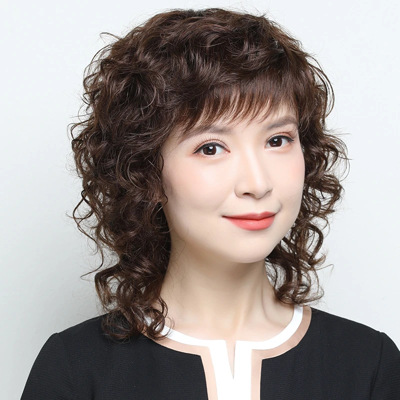 女士假发全头套推荐长卷发中老年妈妈款全真人发丝气质年轻透气