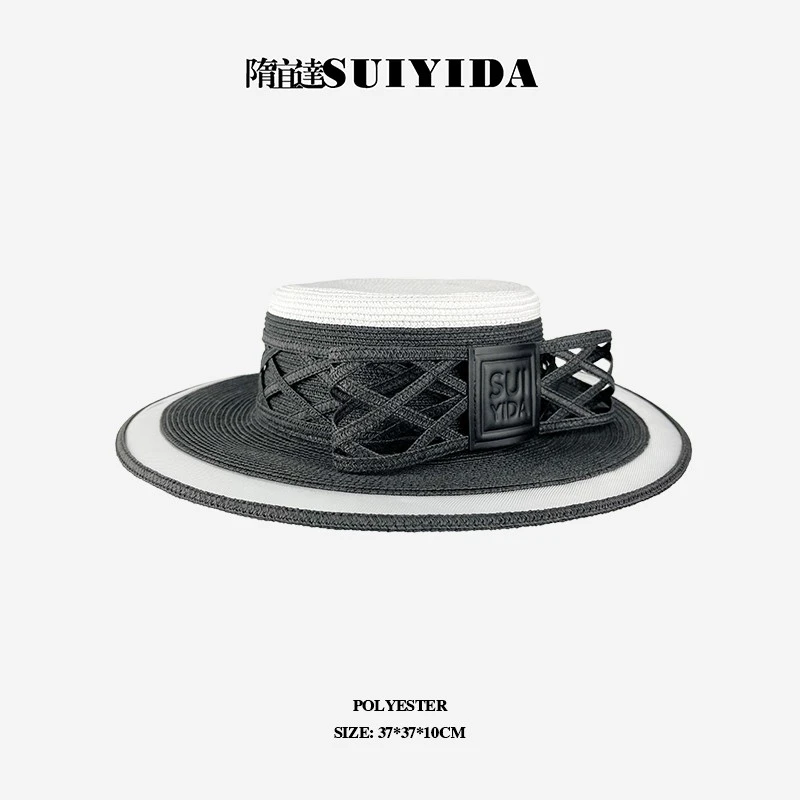 SUIYIDA/隋宜达蝴蝶结礼帽黑白气质优雅时尚设计师春夏新款