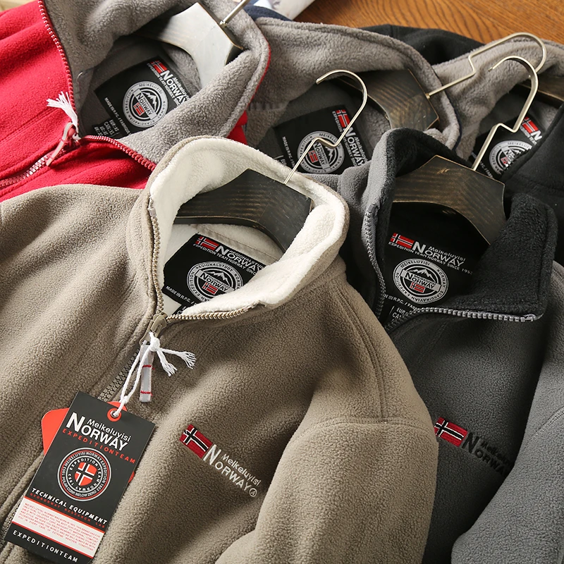 走挪威订单！外贸秋冬男士休闲加厚保暖摇粒绒抓绒夹克外套-4004