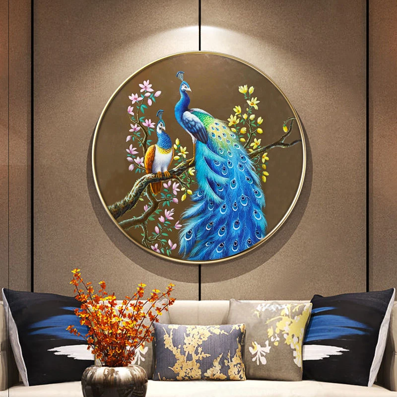 爱阁十字绣 孔雀情 简约现代 吉祥风景画 客厅卧室手工简约绣线