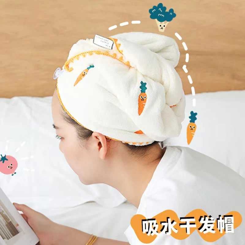 干发帽2022新款强吸水不掉毛加厚浴帽擦头干发可爱卡通儿童包头巾