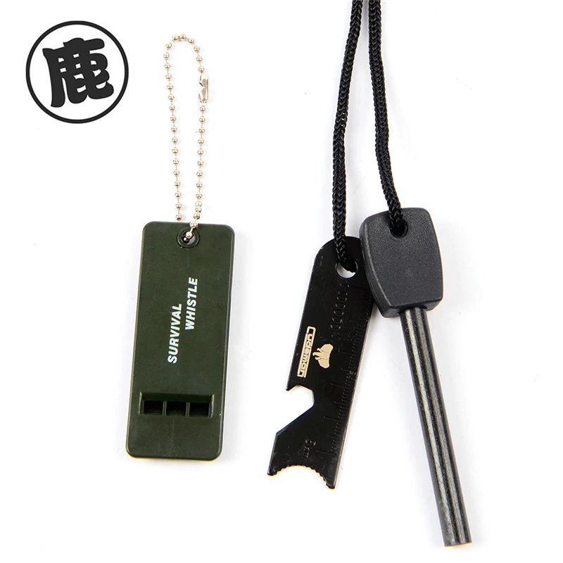 cudeman户外露营野营打火棒口哨刮片组合工具