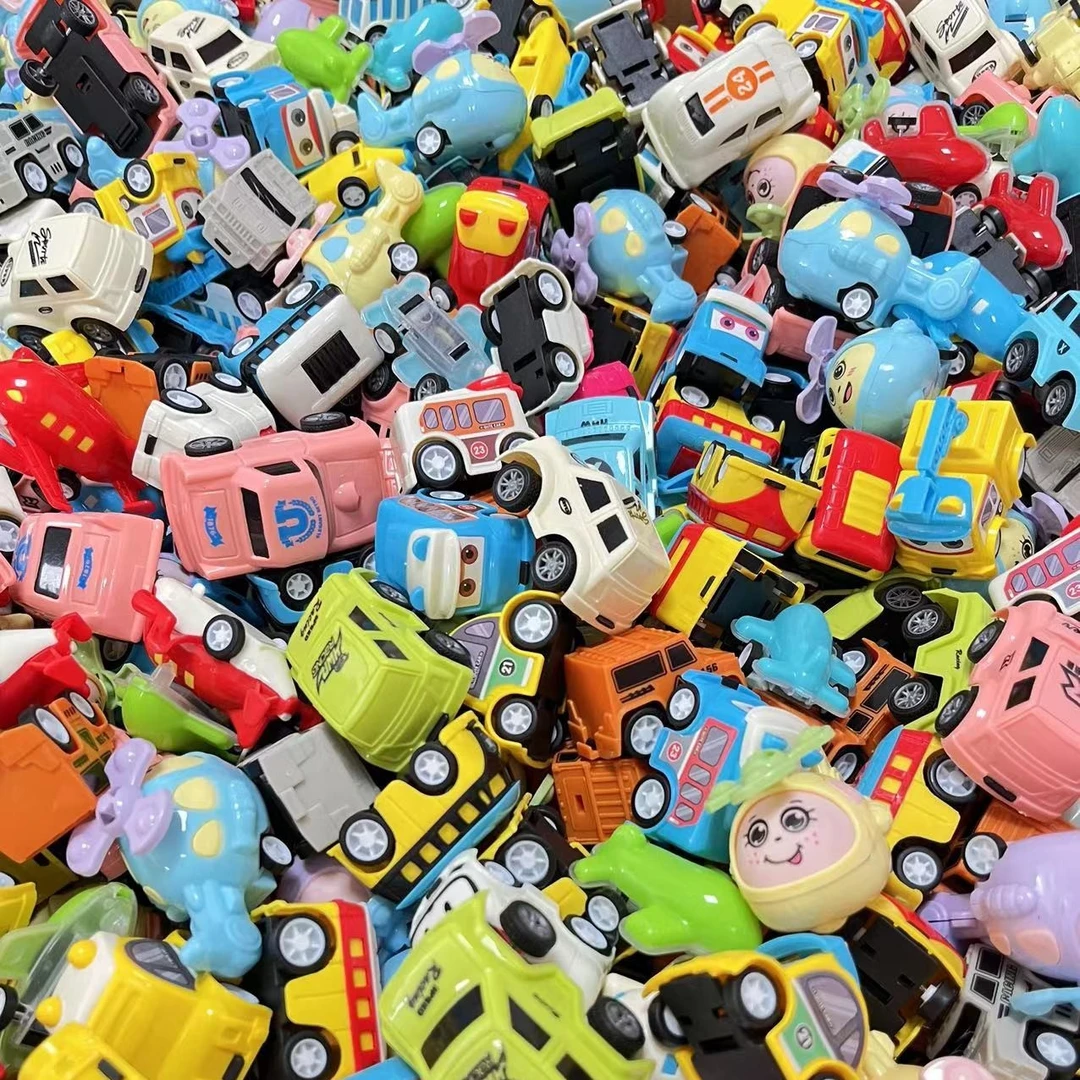 【送收纳桶】塑料车回力迷你Q萌可爱环保塑料小汽车萌宠小车玩具